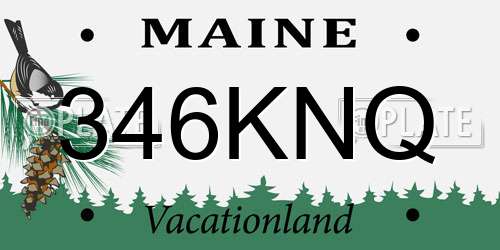346KNQ Maine License Plate