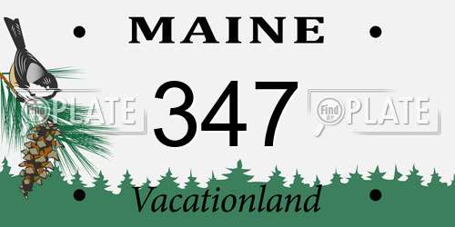 347 Maine License Plate