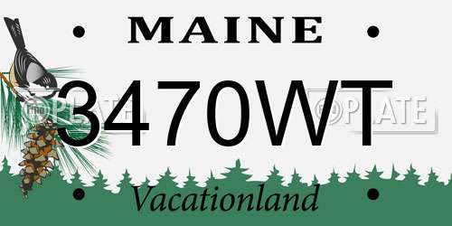 3470WT Maine License Plate
