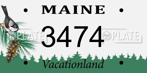 3474 Maine License Plate