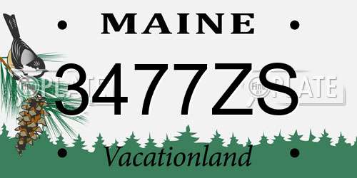 3477ZS Maine License Plate