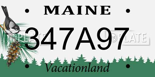 347A97 Maine License Plate