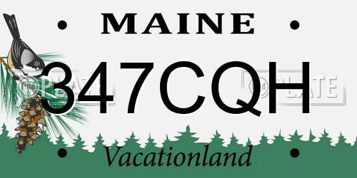 347CQH Maine License Plate