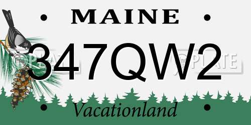 347QW2 Maine License Plate