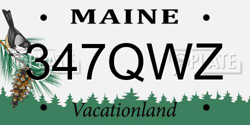 347QWZ Maine License Plate