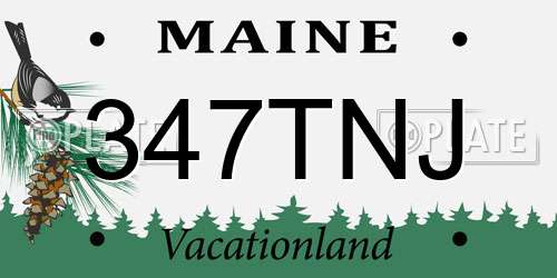 347TNJ Maine License Plate