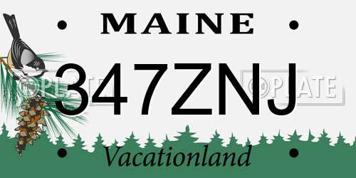 347ZNJ Maine License Plate