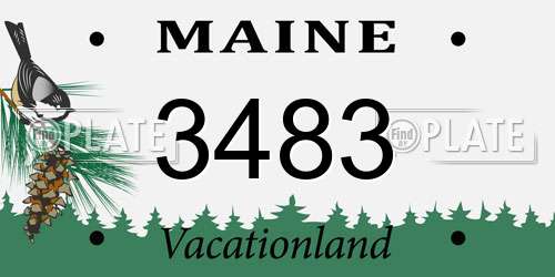 3483 Maine License Plate