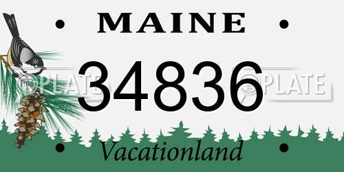 34836 Maine License Plate