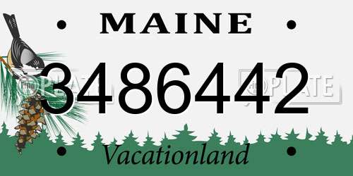 3486442 Maine License Plate