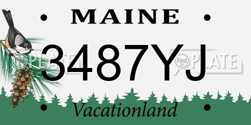 3487YJ Maine License Plate