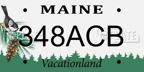 348ACB Maine License Plate