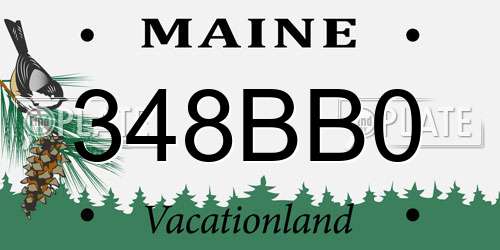 348BB0 Maine License Plate