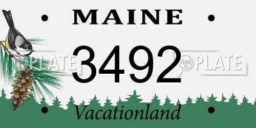 3492 Maine License Plate
