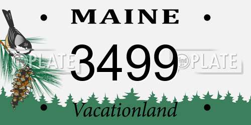 3499 Maine License Plate