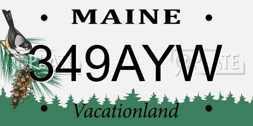349AYW Maine License Plate