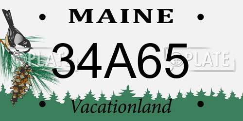 34A65 Maine License Plate