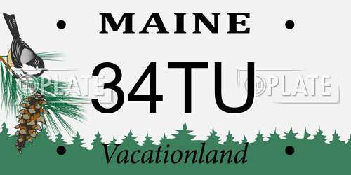 34TU Maine License Plate