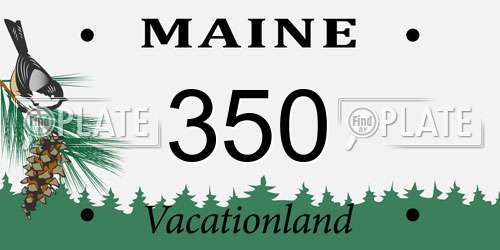 350 Maine License Plate
