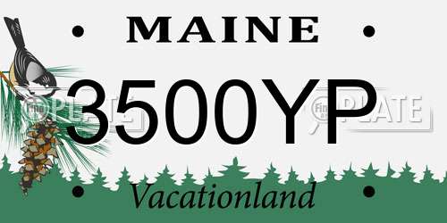 3500YP Maine License Plate