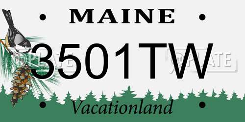 3501TW Maine License Plate