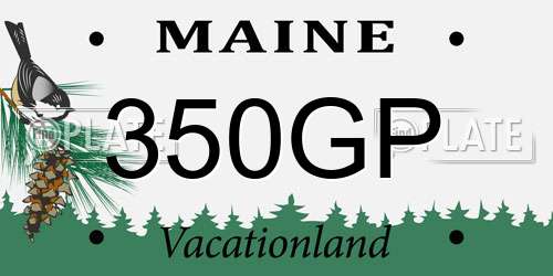 350GP Maine License Plate