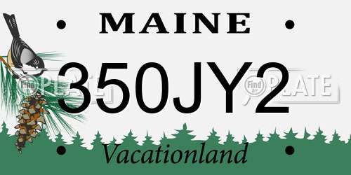 350JY2 Maine License Plate