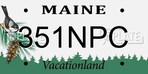 351NPC Maine License Plate