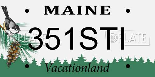 351STI Maine License Plate