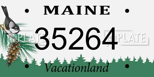 35264 Maine License Plate