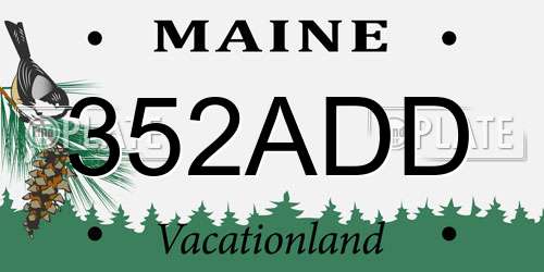 352ADD Maine License Plate