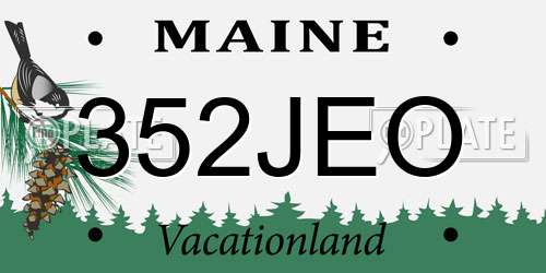 352JEO Maine License Plate