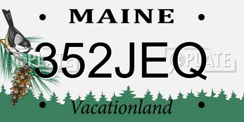 352JEQ Maine License Plate
