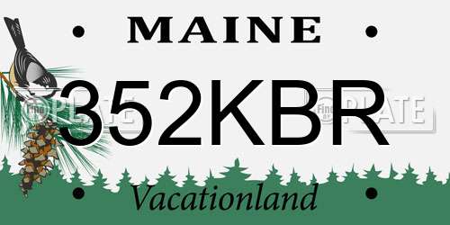 352KBR Maine License Plate