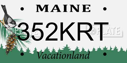 352KRT Maine License Plate