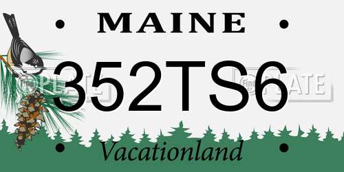 352TS6 Maine License Plate