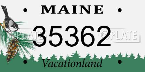 35362 Maine License Plate