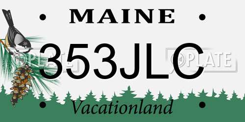 353JLC Maine License Plate