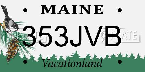 353JVB Maine License Plate