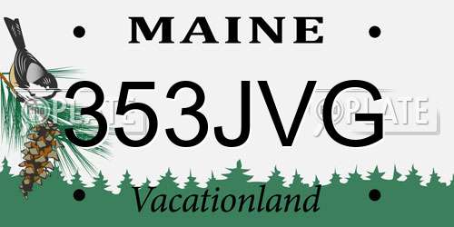 353JVG Maine License Plate