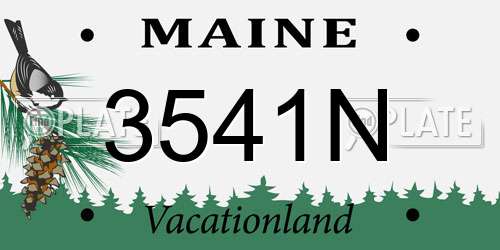 3541N Maine License Plate