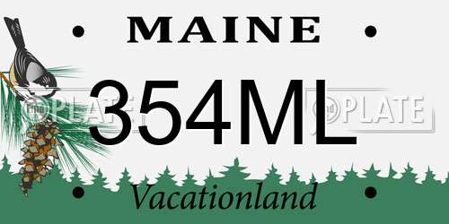 354ML Maine License Plate