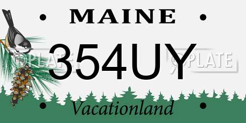 354UY Maine License Plate