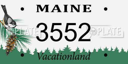 3552 Maine License Plate