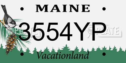 3554YP Maine License Plate