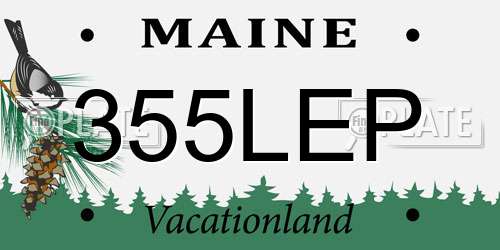 355LEP Maine License Plate