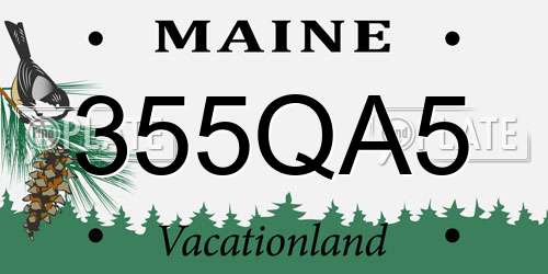 355QA5 Maine License Plate