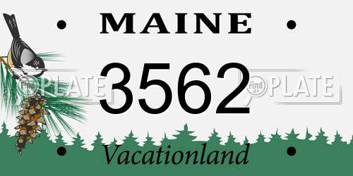 3562 Maine License Plate
