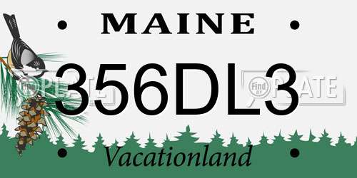 356DL3 Maine License Plate
