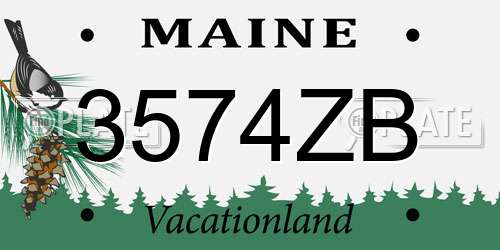 3574ZB Maine License Plate